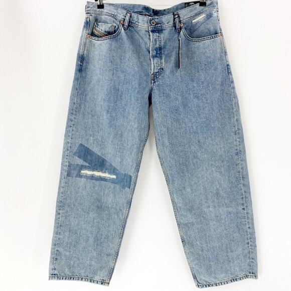 New DIESEL Jeans Blue Distressed Dagh Regular Straight Leg Mens Size 38 Waist - Picture 1 of 11